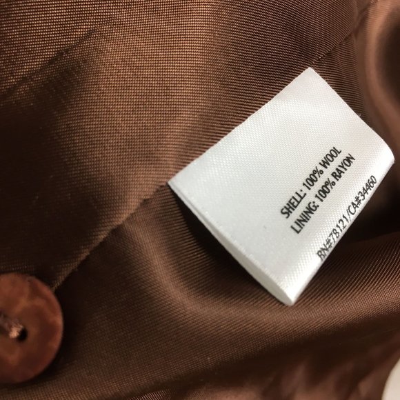 Eileen Fisher 2X 100% Wool Jacket Zip Front Rust Brown Pockets Mock Neck Coat - Picture 4 of 5